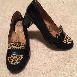 Sofft Verbina Black Suede Heels